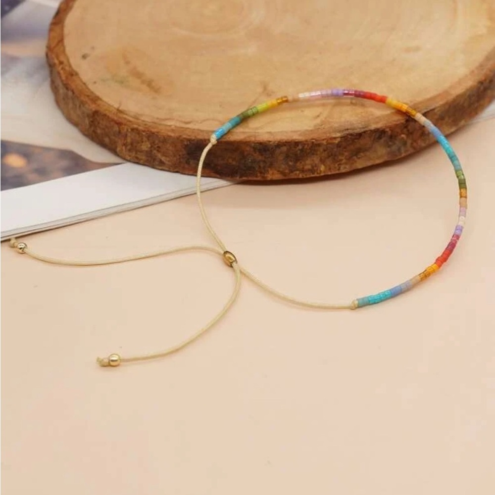 Colorful, adjustable and lightweight bracelet.